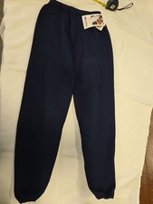 Vintage 80s Rusell Athletic Sweatpants Youth Large 14-16 Navy Blue USA Made New