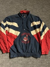 Vintage Cleveland Indians BigChief Wahoo Pullover Anorak Starter Nylon Jacket XL