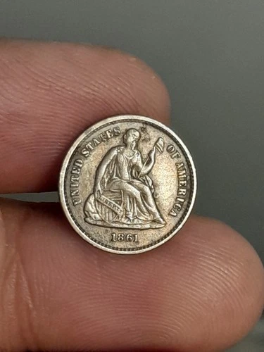 1861 Seated Liberty Half Dime XF-AU