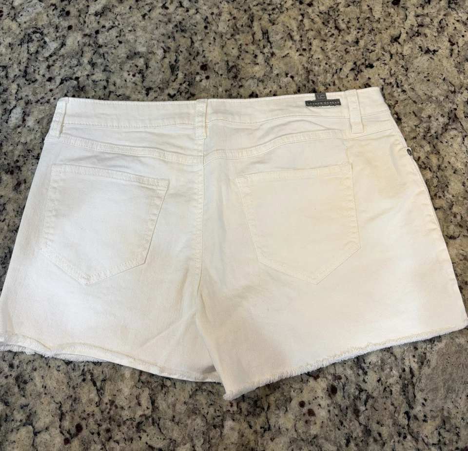 Pantalones cortos de jean para mujer LC Lauren Conrad crema talla 12 Foto 4 de 4