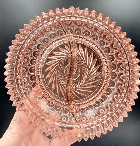 Antique Pink Depression Glass Candy Dish