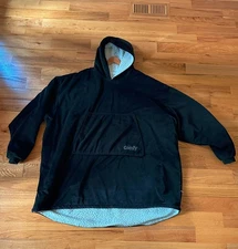 The Comfy Wearable Hoodie Blanket Black  One Size Pocket Pullover