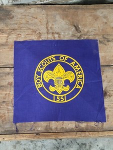Vintage 70s Era BSA Boy Scouts Of America 12"x12" Flag Troop 55