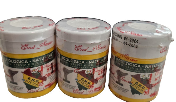 STEVIA ORIGINAL BOLIVIAN E.N.D. PACK EDULCORANTE EN POLVO 3 TARROS 80 GR CADA UNO