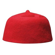 RED Wool Felt Moroccan-style100  Fez Muslim Prayer Cap Hat /Tip size 56 cms
