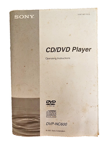 Sony CD/DVD Player DVP-NC600 Operating Instructions Manual