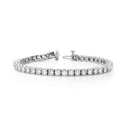 White Treated Diamond Tennis Bracelet 7.50 Inches VVS1 Certified ! Birthday Gift - Image 3 of 4