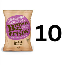 BROWN BAG CRISPS Pack of 10 - 7 Different Flavours