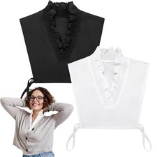Fake Collar Detachable Collar for Women Faux Ruffle Shirts Half False Blouse