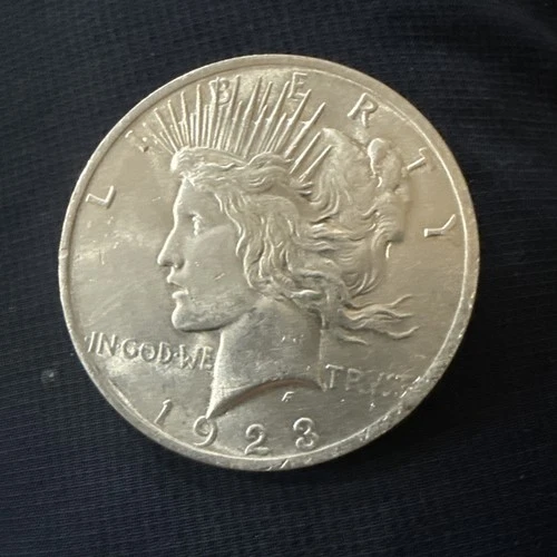 1x AU/UNC 1923 Peace Silver Dollar - 90% Silver FREE SHIPPING
