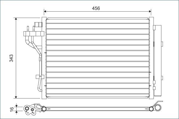 Kondensator Klimaanlage Valeo 822629 FÜR Hyundai Klimakondensator KlimakÜHler-image