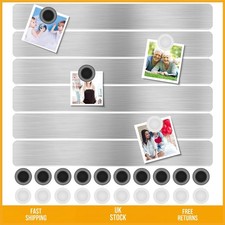 Sleek Metal Magnetic Bulletin Board Strips for Photos and Memos 6 Pcs 11.8in