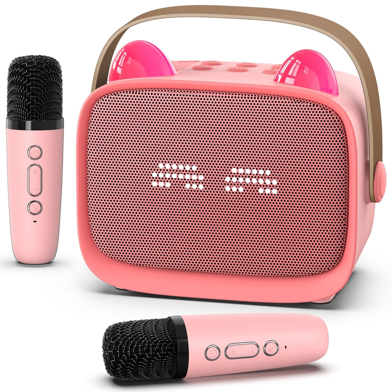 Mini Karaoke Machine Toys Gifts,Kids Portable MP3 Player with 2 Wireless Micr...