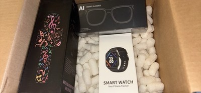 SMART WATCH, AI SMART GLASSES, KARAOKE MICROPHONE BUNDLE! (NEW IN BOX NEVER USED