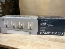 Hampton Bay Champlain 31.5" 4-Light Brushed Nickel Bathroom Vanity Light w/Glass