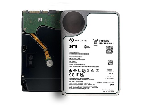 Seagate ST26000NM001C 26TB 256MB 7200RPM 3.5" SATA 6.0Gb/s Enterprise Hard Drive
