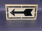 Vintage Embossed Tin Arrow Directional Sign Allen & Van Dyke Brooklyn Art Deco