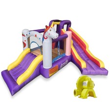 Unicorn Bounce House with Two Slides and Blower, Inflatable Bouncer for Kids