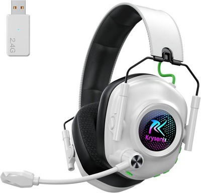 Wireless Gaming Headset with Noise Canceling Microphone for PC, PS5, PS4, Switch