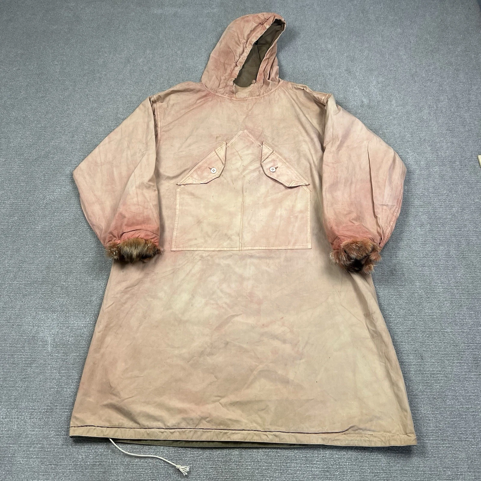 Vintage 40s WW2 10th Mountain Division Overdyed Snow Parka Anorak Mens Large
