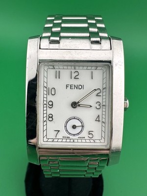 Fendi 7000G White Dial Quartz Stainless Steel Unisex Square Watch
