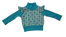 Vintage 70s long sleeve Shirt sweater Turtle Neck cute girls 18 Months Mid Mod