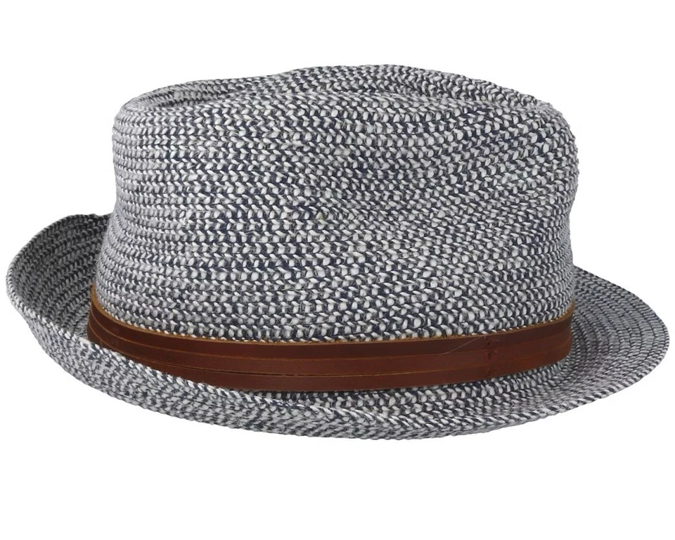 Sombrero bajo Goorin Bros azul cáñamo algodón Trilby Fedora para hombre pequeño azul marino blanco Foto 3 de 4