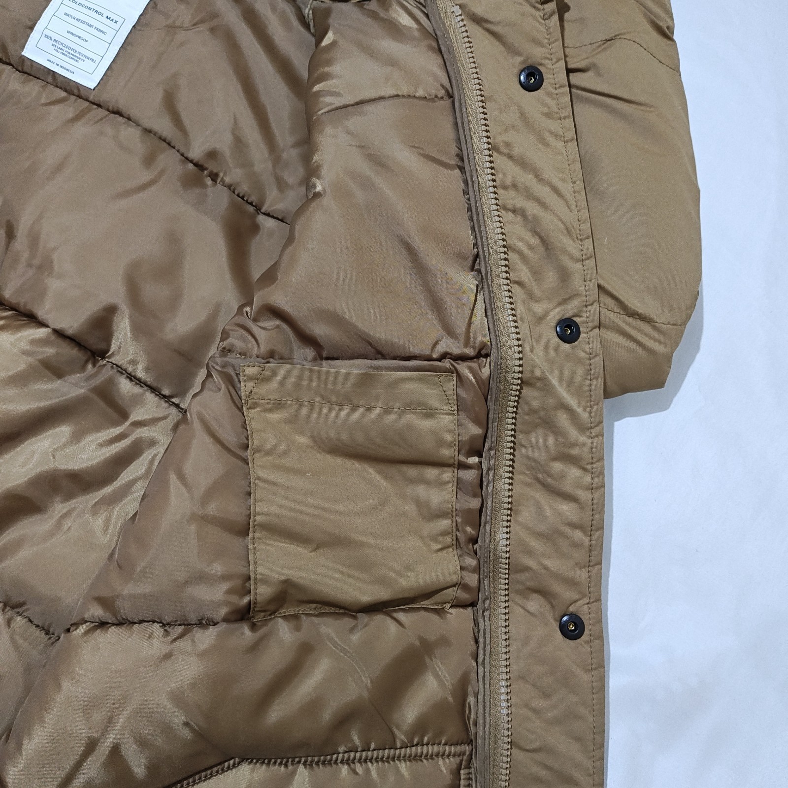 Gap ColdControl Max Puffer Coat Jacket Men's Large Khaki Brown Long Sleeve ~ New image 10