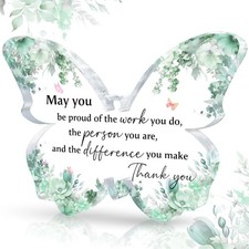 Appreciation Gifts for Women Thank You Plaque Butterfly Thank You-02 Green