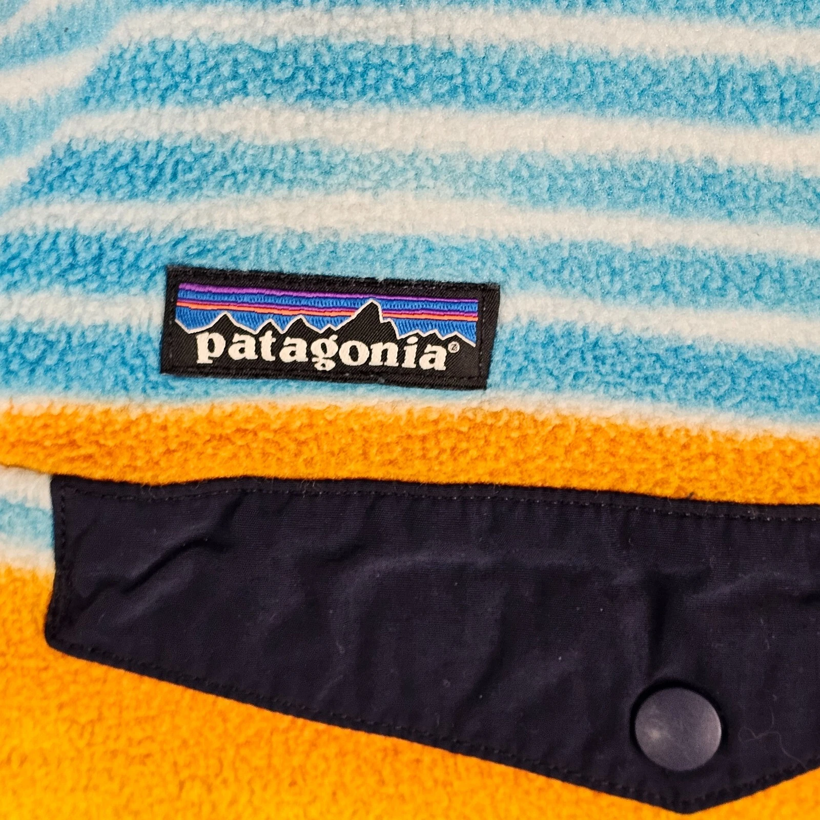 patagonia lightweight synchilla snap-t striped fleece jacket