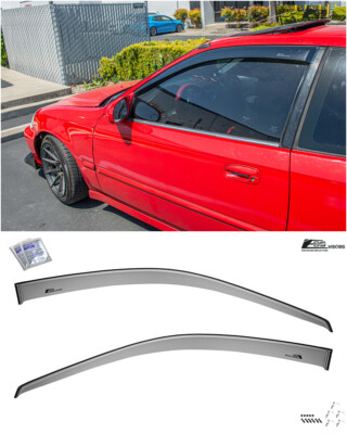 For 96-00 Civic EK Coupe 2Dr CLIP-ON JDM Style Rain Guard Shield Window  Visors