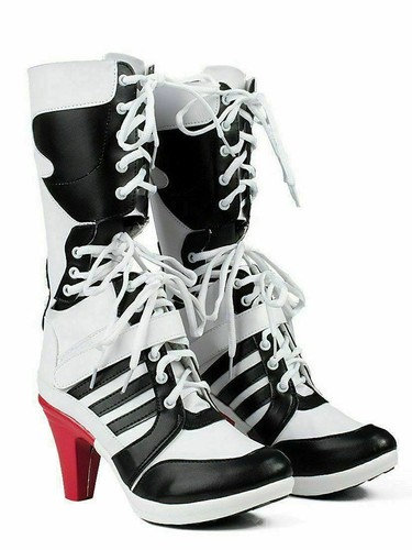 Anime Batman Suicide Team Harley Quinn High Top Shoes Role Playing Props Cosplay - Picture 17 of 22