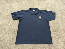 Adidas Polo Shirt Mens Medium Short Sleeve Blue Notre Dame Logo