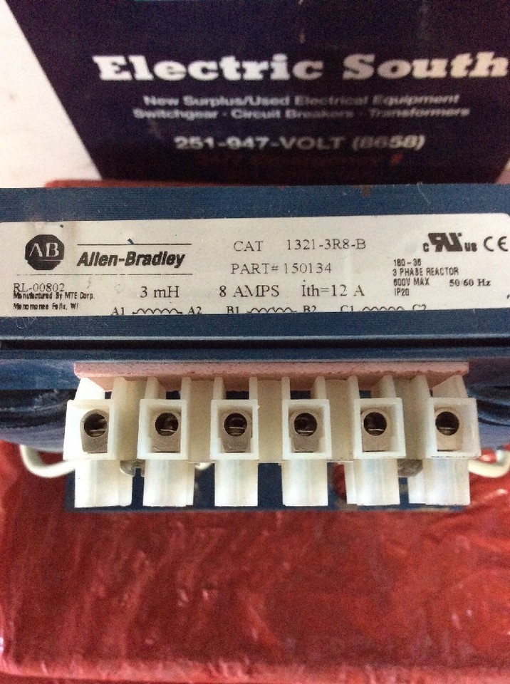 Allen Bradley Three Phase Reactor 1321-3R8-B 600 Volt Max | eBay