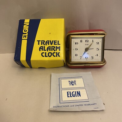 Elgin Travel Alarm Mechanical Clock 8323AUU8