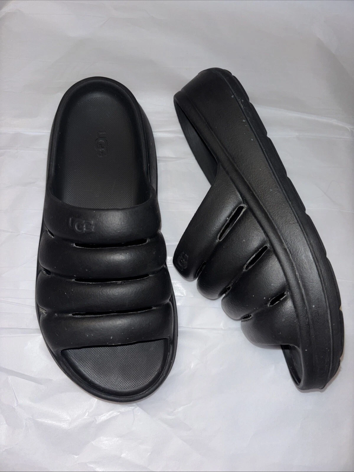 Sandalo UGG unisex bambini sport Yeah nero slide taglia 4 senza cinghie posteriori gomma