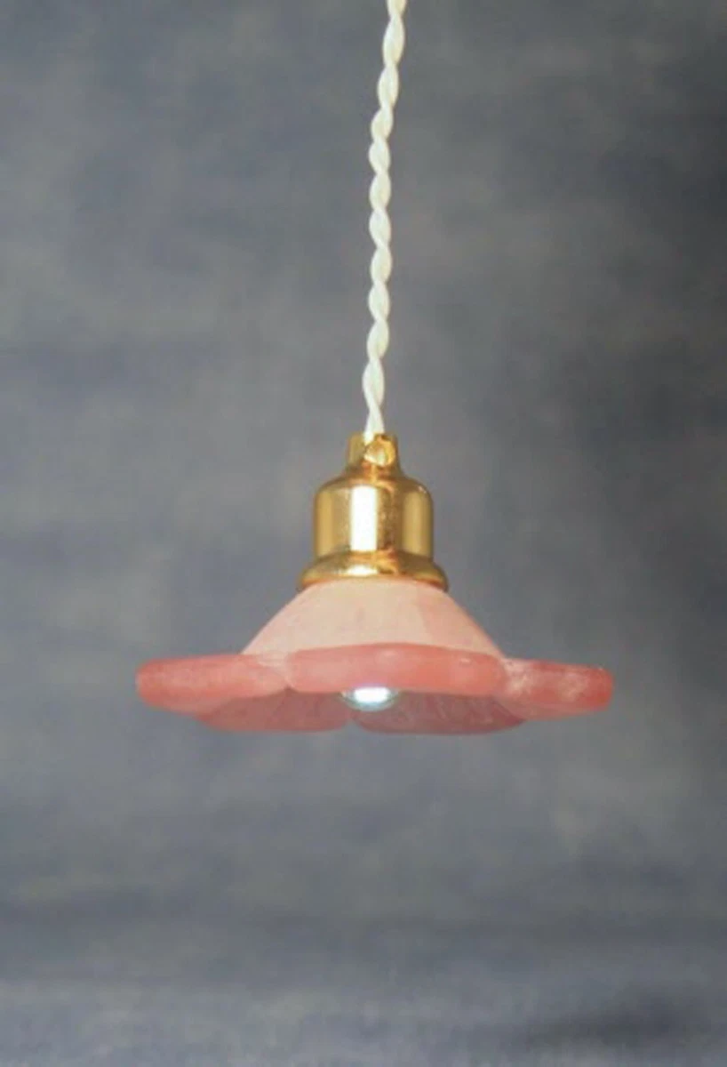 Plafonnier Miniature 1:12 Pour Maison De Poupée - Ventilateur à Piles, Abat-jour Givré Neuf