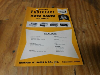 Sams Photofact Auto Radio Series Service Repair Manual Guide Schematic # 55