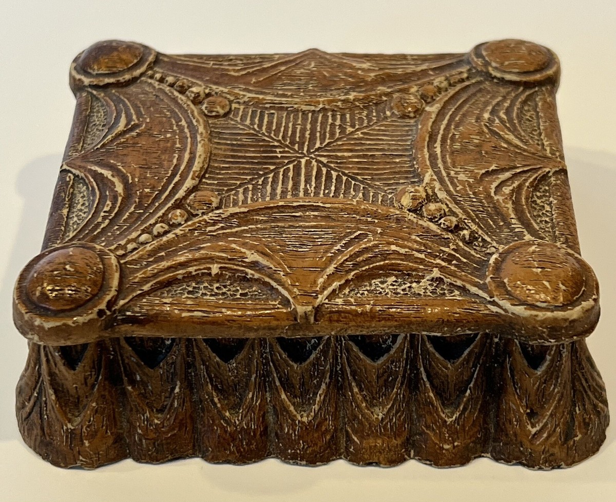 cigarette mold Vintage Syroco Mold Trinket Cigarette Card Jewelry Box