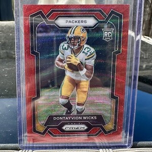 2023 Panini Prizm Dontayvion Wicks RC Red Wave Rookie /149 SP Rare #333 Packers