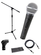 Shure Sm58-s+stand+cable Microphone Bundle Boom Stand & Xlr Cable Free Shipping