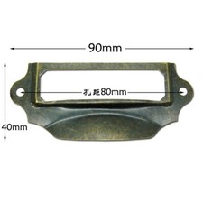 10pcs Cabinet Drawer Metal Card Tag Frame Label Holder Pull Handles 90mm Bronze