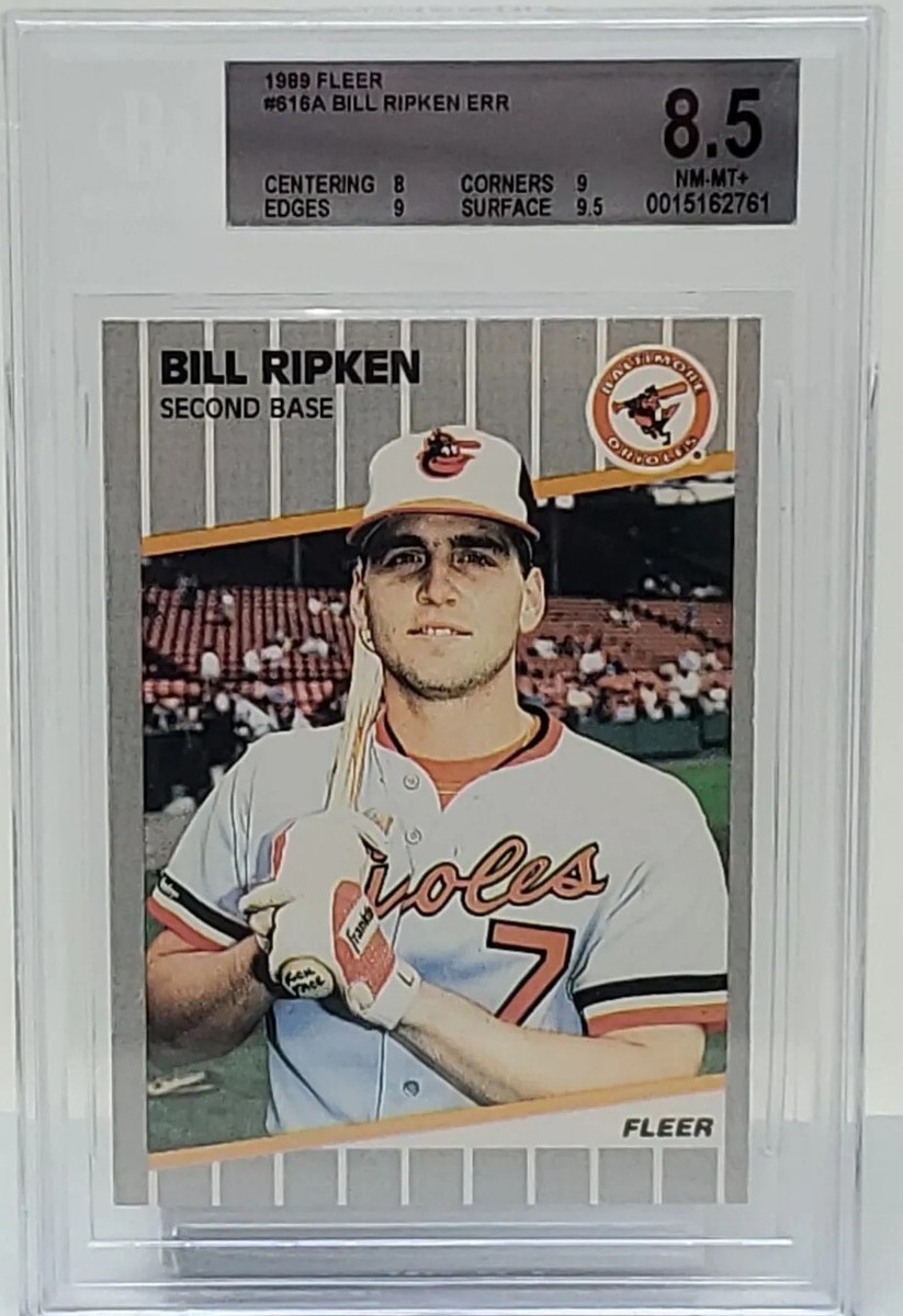 1989 Fleer Bill Ripken FF ERROR Card #616 Bat Rare N/ MINT