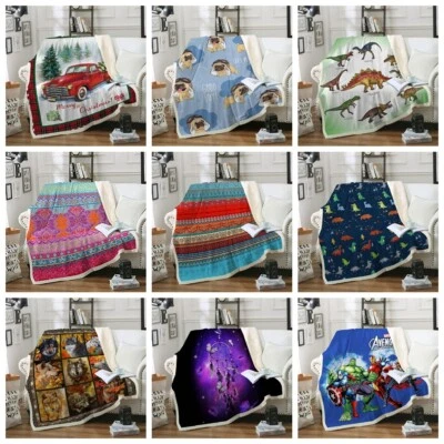 WONGS BEDDING Animals Faux Fur Fleece Blanket Throws for Sofa Bed Single Double Size Boho Rugs