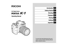 PENTAX K1 PRINTED INSTRUCTION MANUAL USER GUIDE 140 PAGES A5