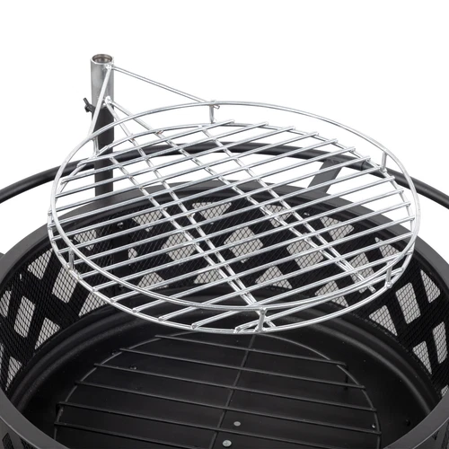 High Quality 30in Metal Fire Pit with Cooking Grates Outdoor Black US - Picture 13 of 21