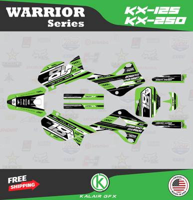 Graphics Kit for Kawasaki KX125 KX250 (1999-2002) KX 125 250 Warrior - Green