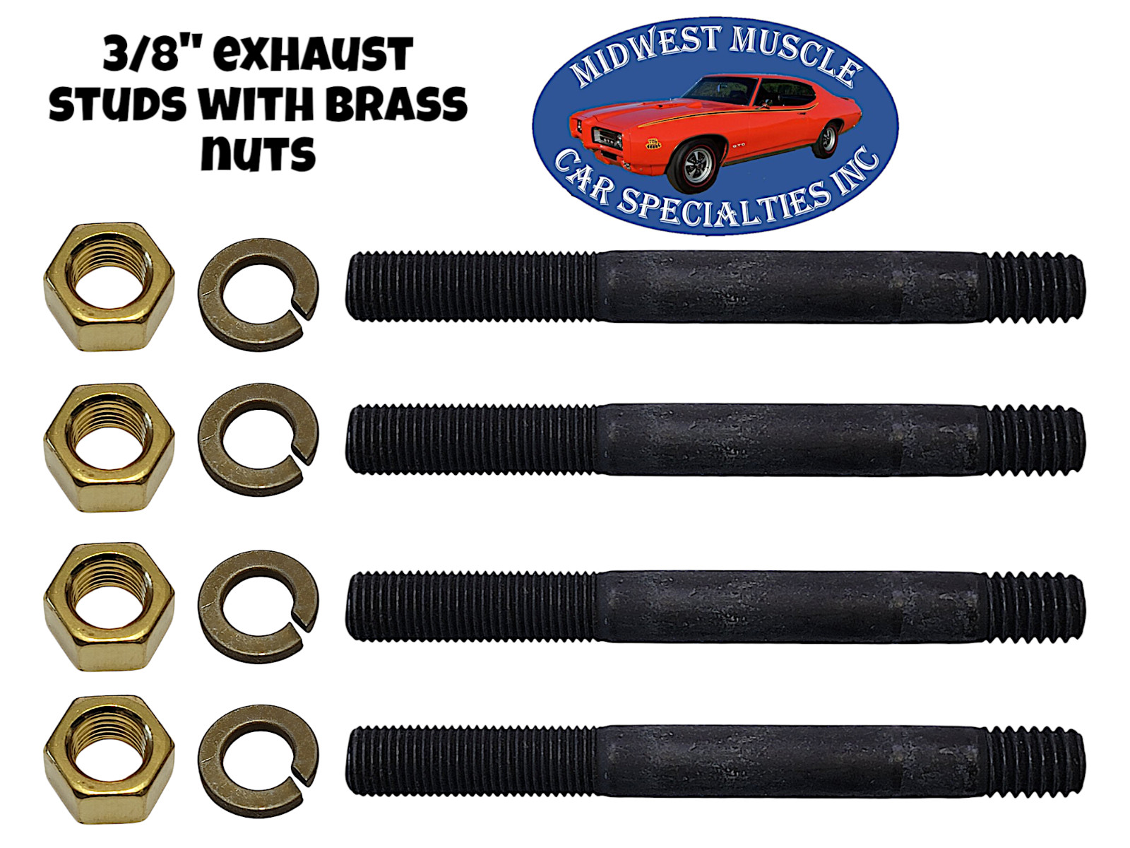 3/8" Exhaust Manifold To Pipe Studs Intake Engine Head Bolt GM GMC 4pcs L