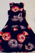 Debenhams Dress Size 12 Floral Fit n Flare Floaty Holiday TP44