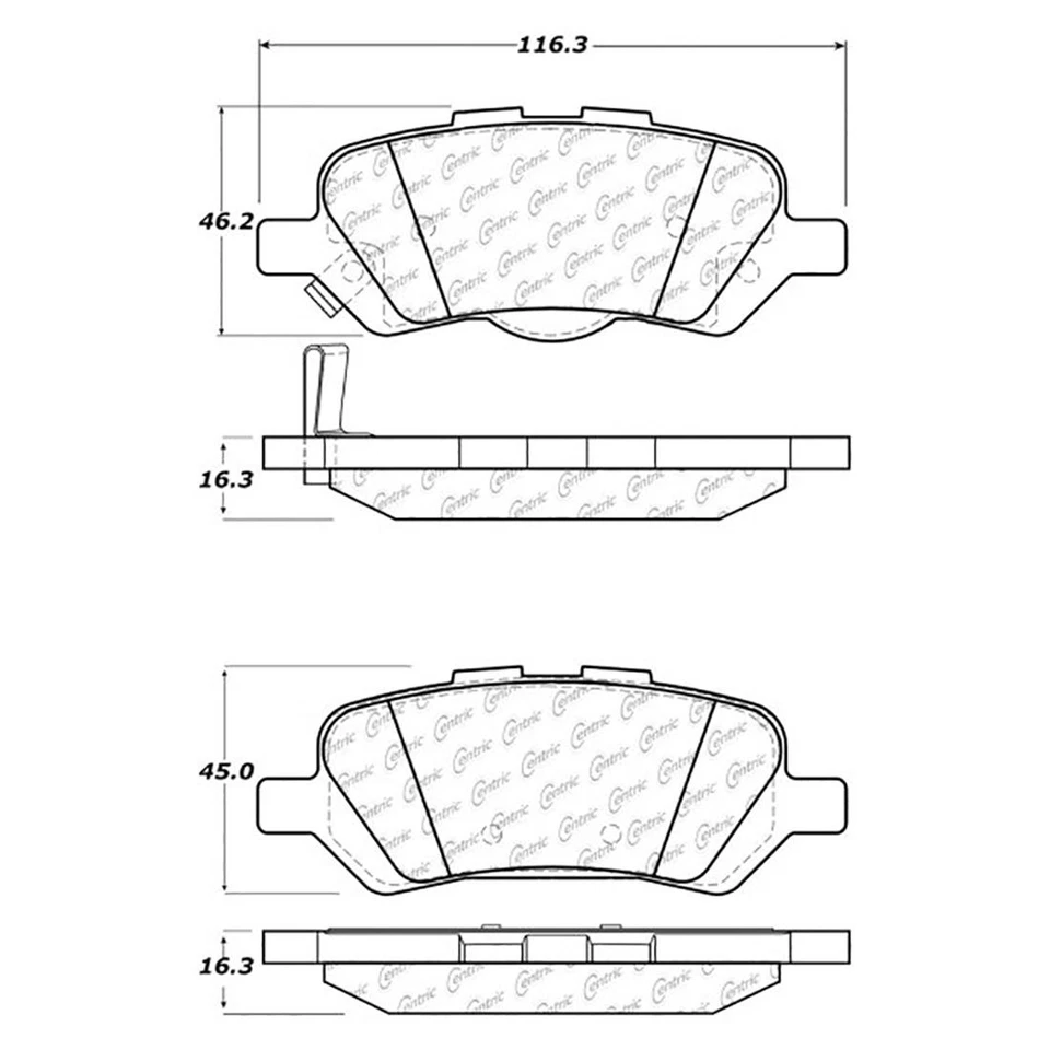 Juego de 2 pastillas de freno de cerámica delanteras + traseras centradas para Toyota Venza Foto 3 de 4